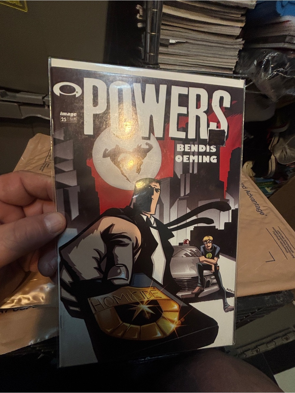 Image #25 Powers Comic Book - Bold Red, Black & White Cover